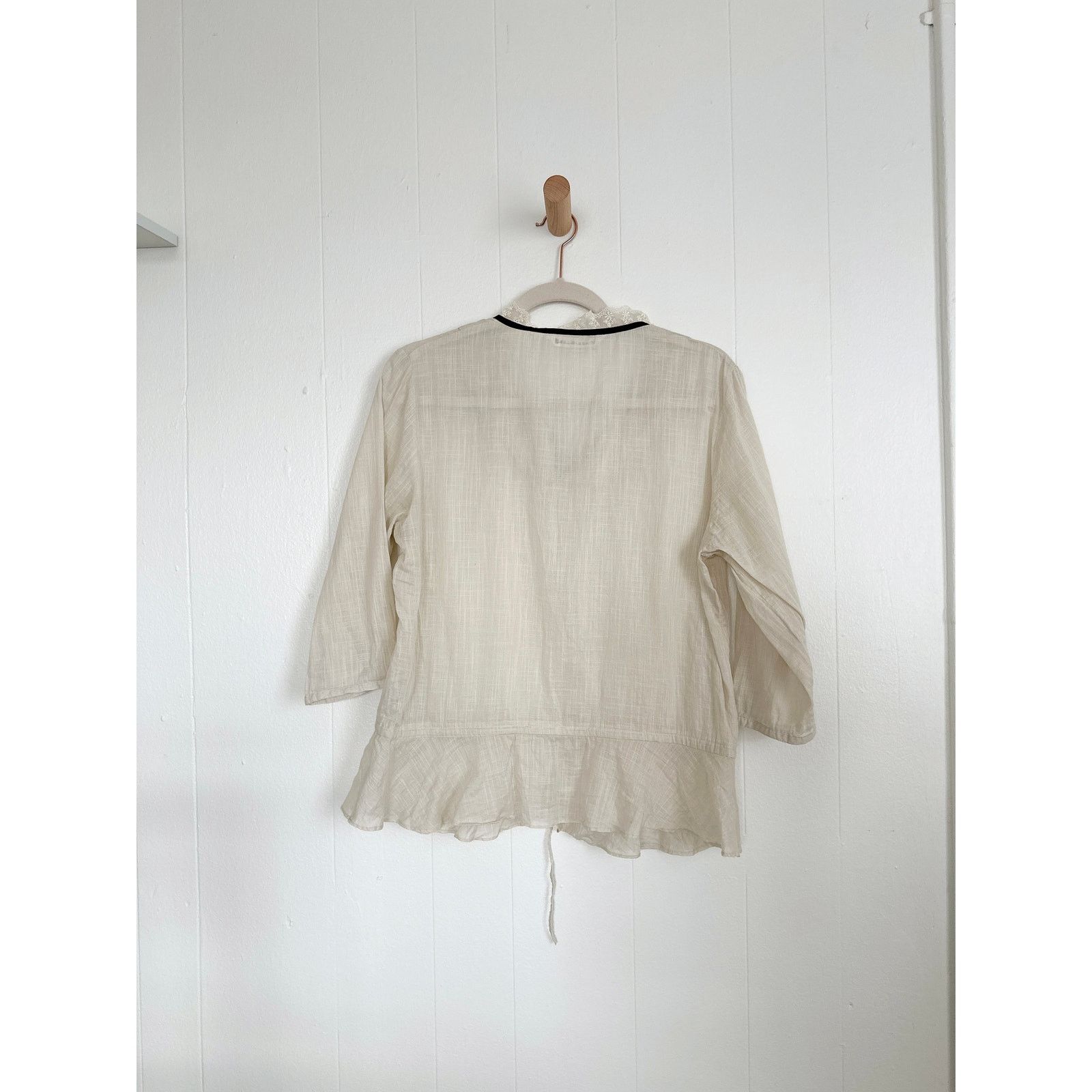 Other JAPANESE VINTAGE Rosa Deco Lace Trim Peasant Top - Whimsgoth Size L / US 10 / IT 46 - 5 Thumbnail