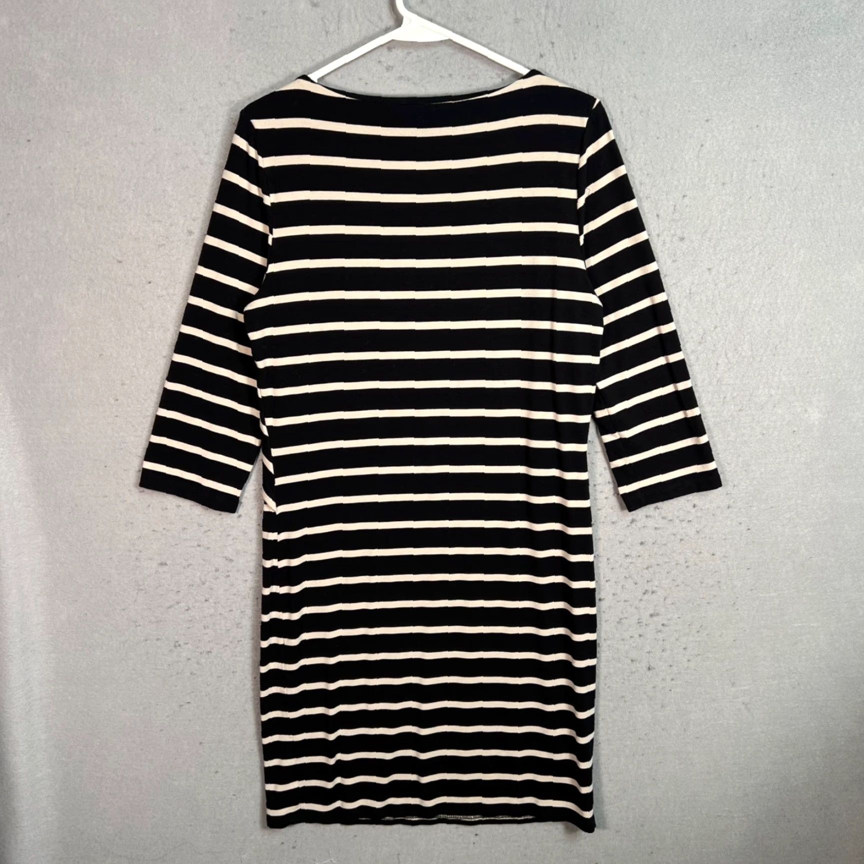 Joseph Ribkoff VINTAGE Joseph Ribkoff Black & White Striped Bodycon Dress Women Midi Stretch Size 12 Size L / US 10 / IT 46 - 2 Thumbnail