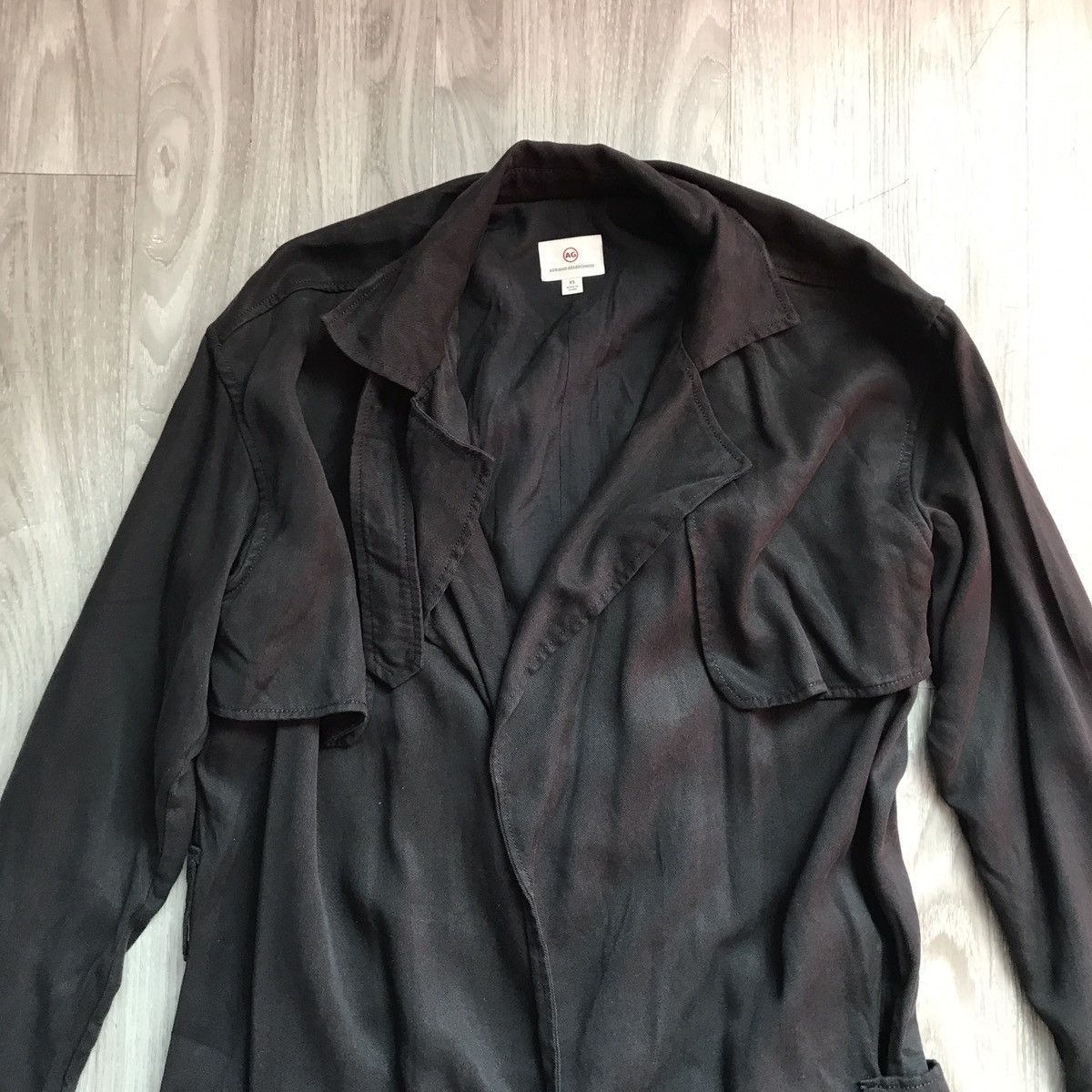 AG Adriano Goldschmied AG Adriano Goldschmeid Black Trench Coat Size XS / US 0-2 / IT 36-38 - 2 Thumbnail