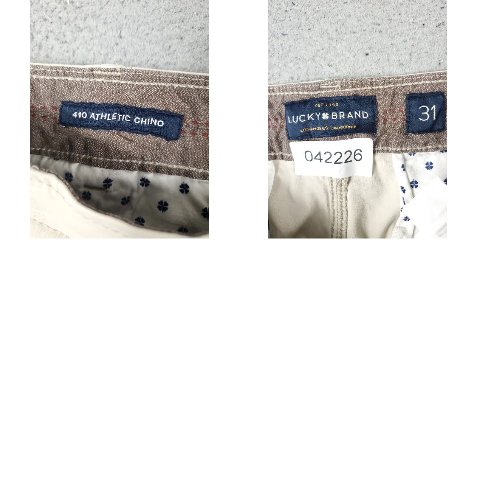 Lucky Brand Lucky Brand Chino Pants Mens 31x31 Beige Straight Regular Fit Trousers Size US 31 - 8 Thumbnail