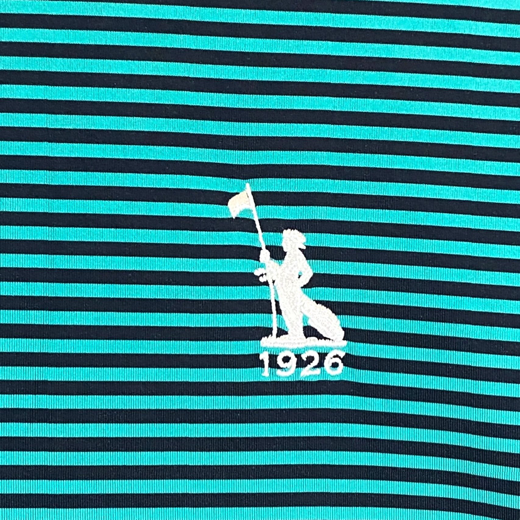 Footjoy FootJoy Polo Men XL Green Striped Rolling Green Performance Golf Shirt S/S Logo Shirt Mens Regular Size XL Green Striped Polo FootJoy Size US XL / EU 56 / 4 - 3 Thumbnail