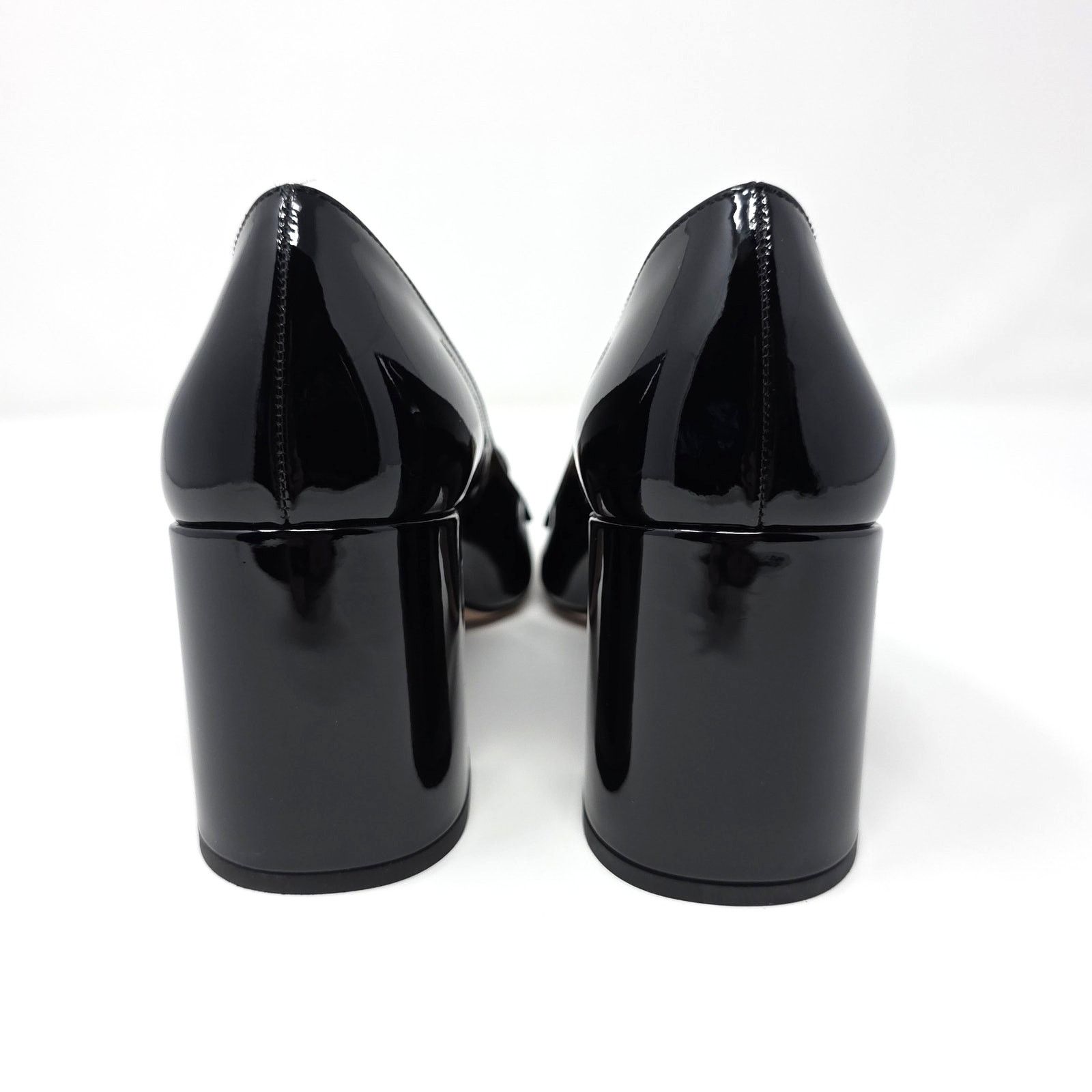 Prada Prada Square Toe Patent Loafer Pumps Black Logo 37 Size US 7 / IT 37 - 6 Thumbnail