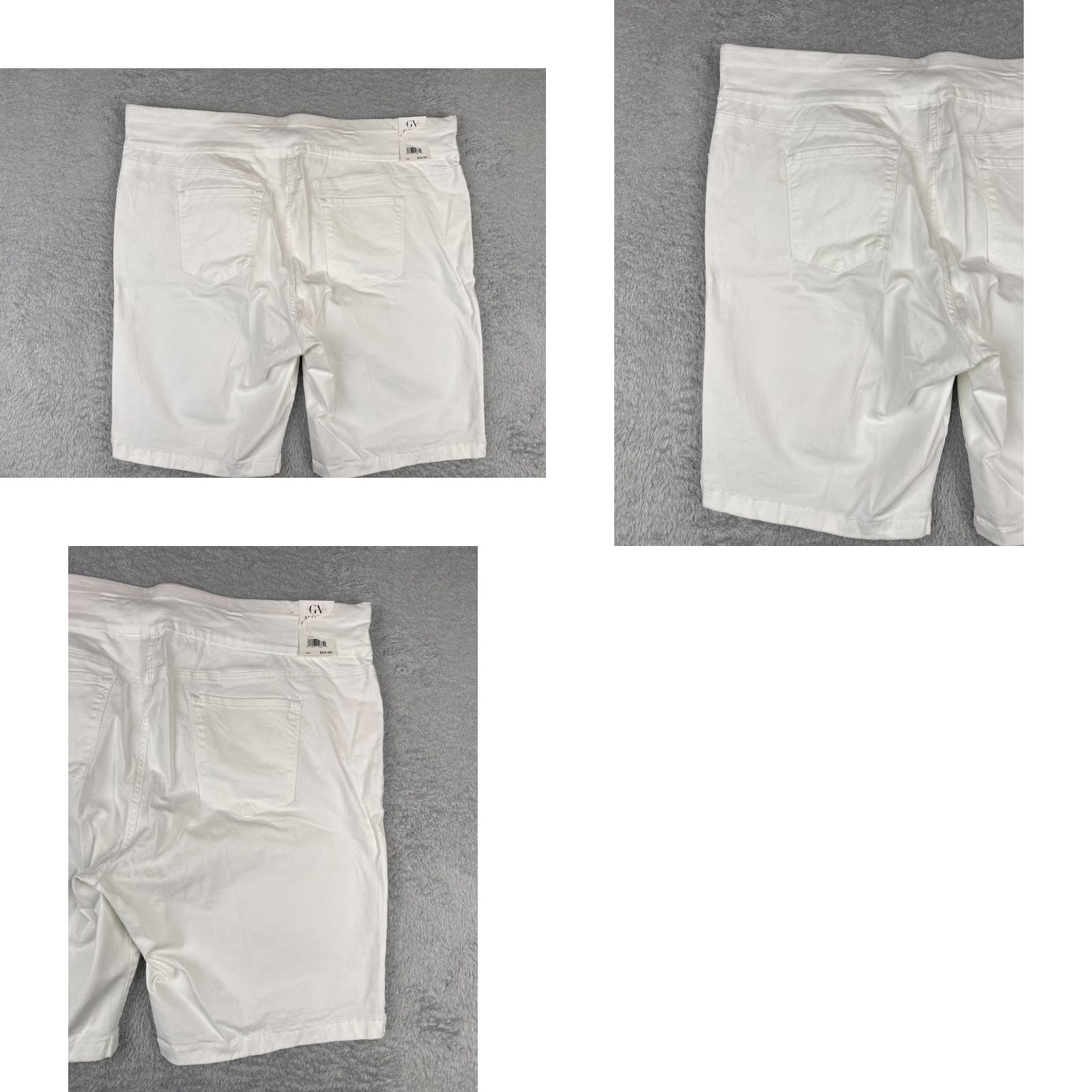 Gloria Vanderbilt VINTAGE Gloria Vanderbilt Shorts Womens Bermuda Pull On White 24W Cotton Denim 11 in 48 in Regular 5-Pocket Spring Summer Women Size 42" / US 20 - 9 Thumbnail