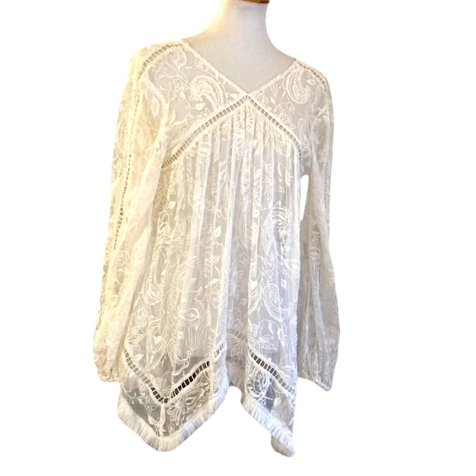 Zimmermann BEAUTIFUL Zimmerman Embroidered Silk Top, Sheer Size 1 Size S / US 4 / IT 40 - 1 Thumbnail