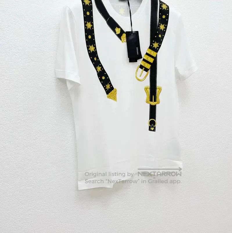 Versace Versace White Cotton Short Sleeve T-Shirt . Size US M / EU 48-50 / 2 - 3 Thumbnail