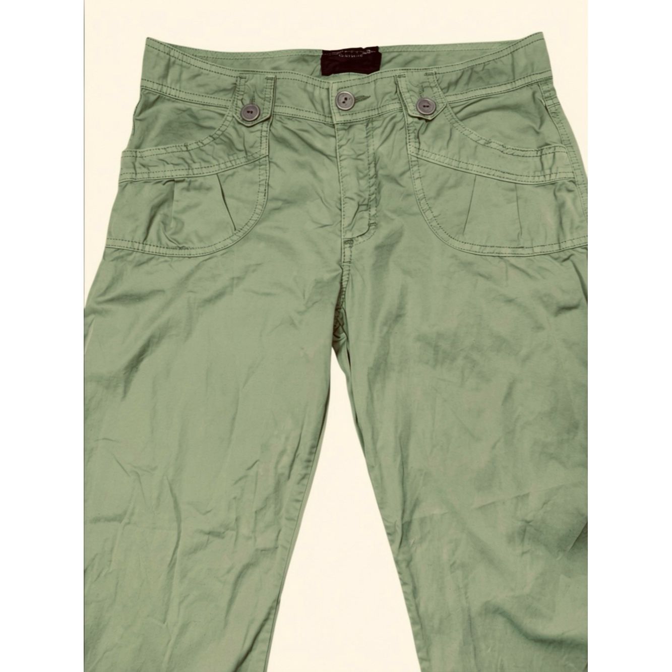 Sanctuary Sanctuary Olive Green Bootcut Lightweight Cotton Pants Size Size 32" / US 10 / IT 46 - 4 Thumbnail