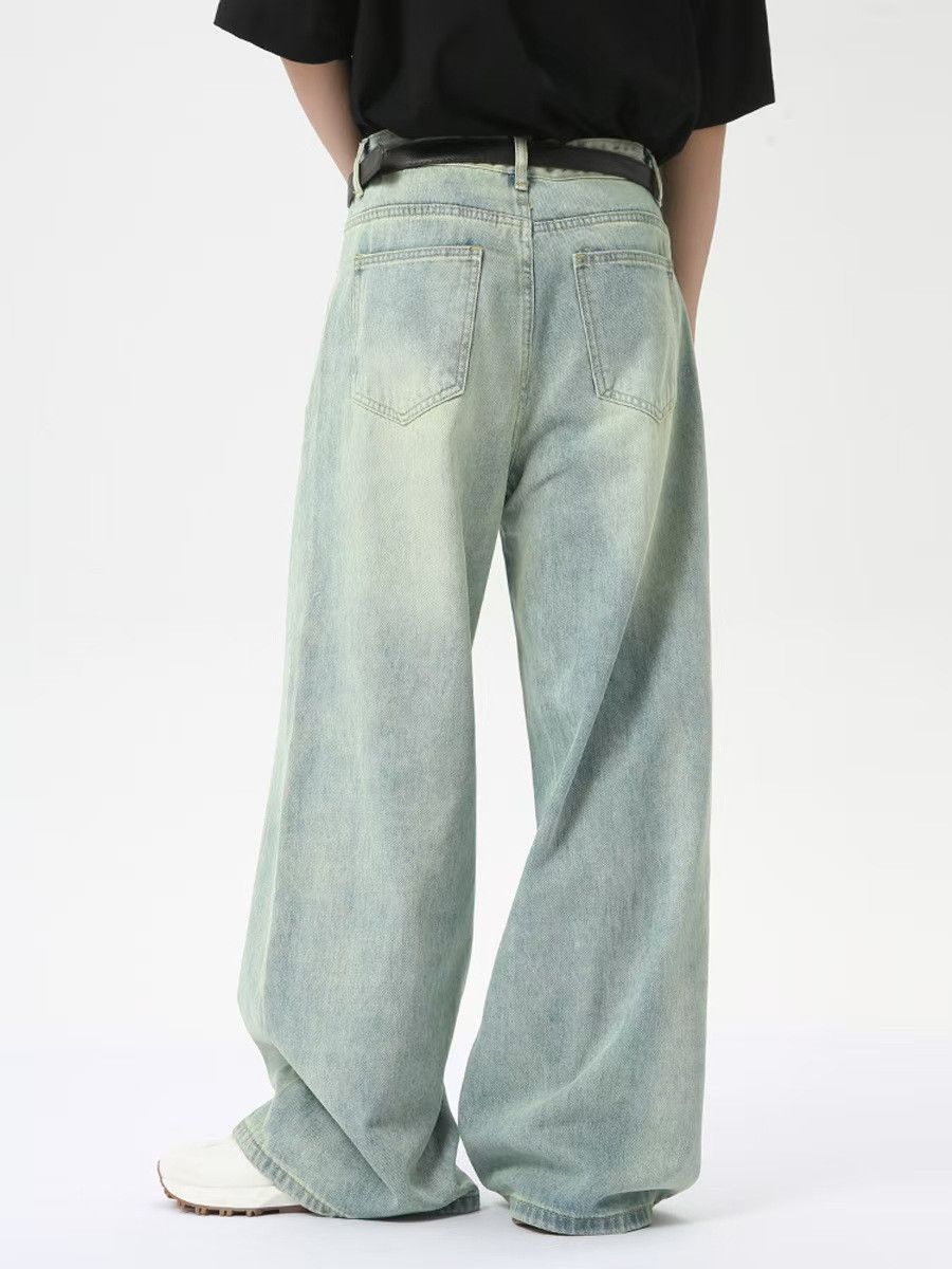 Japanese Brand × Jean Vintage Light Colour Spliced Straight Leg Wide Jeans Size US 32 / EU 48 - 4 Thumbnail