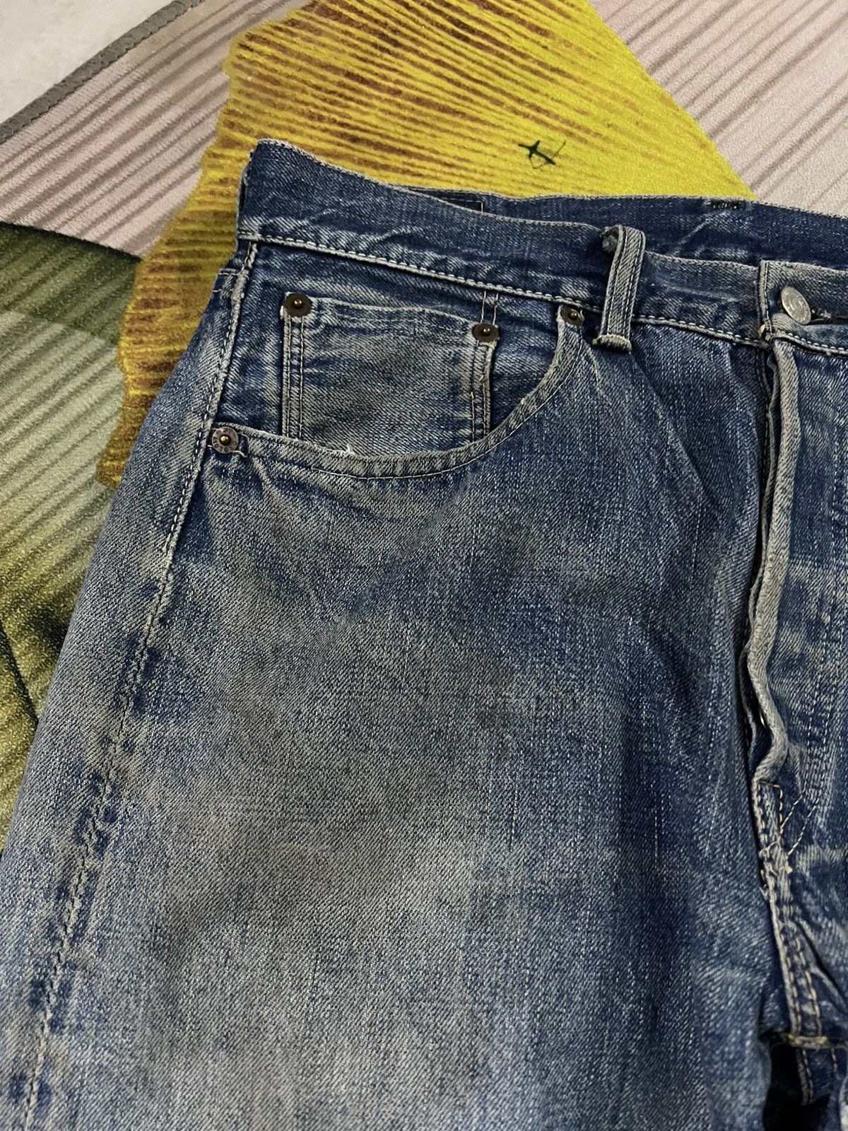 💥Vintage Orslow 105 Selvedge Mud Wash Jean