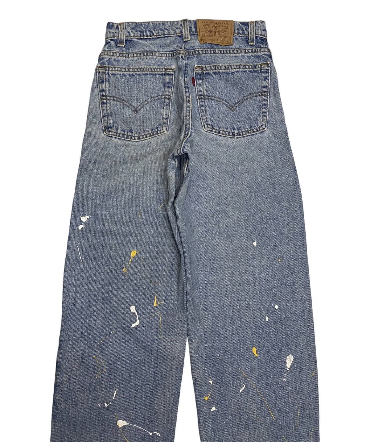 LEVIS 550 PAINTER BAGGY DENIM DISTRESSED TAPERED LEG