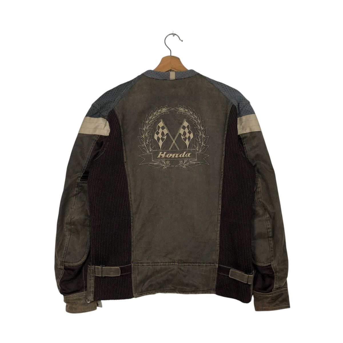 Honda 🔥VINTAGE RACING BIKER JACKET BONDA BIG LOGO SPELL OUT Size US M / EU 48-50 / 2 - 10 Thumbnail