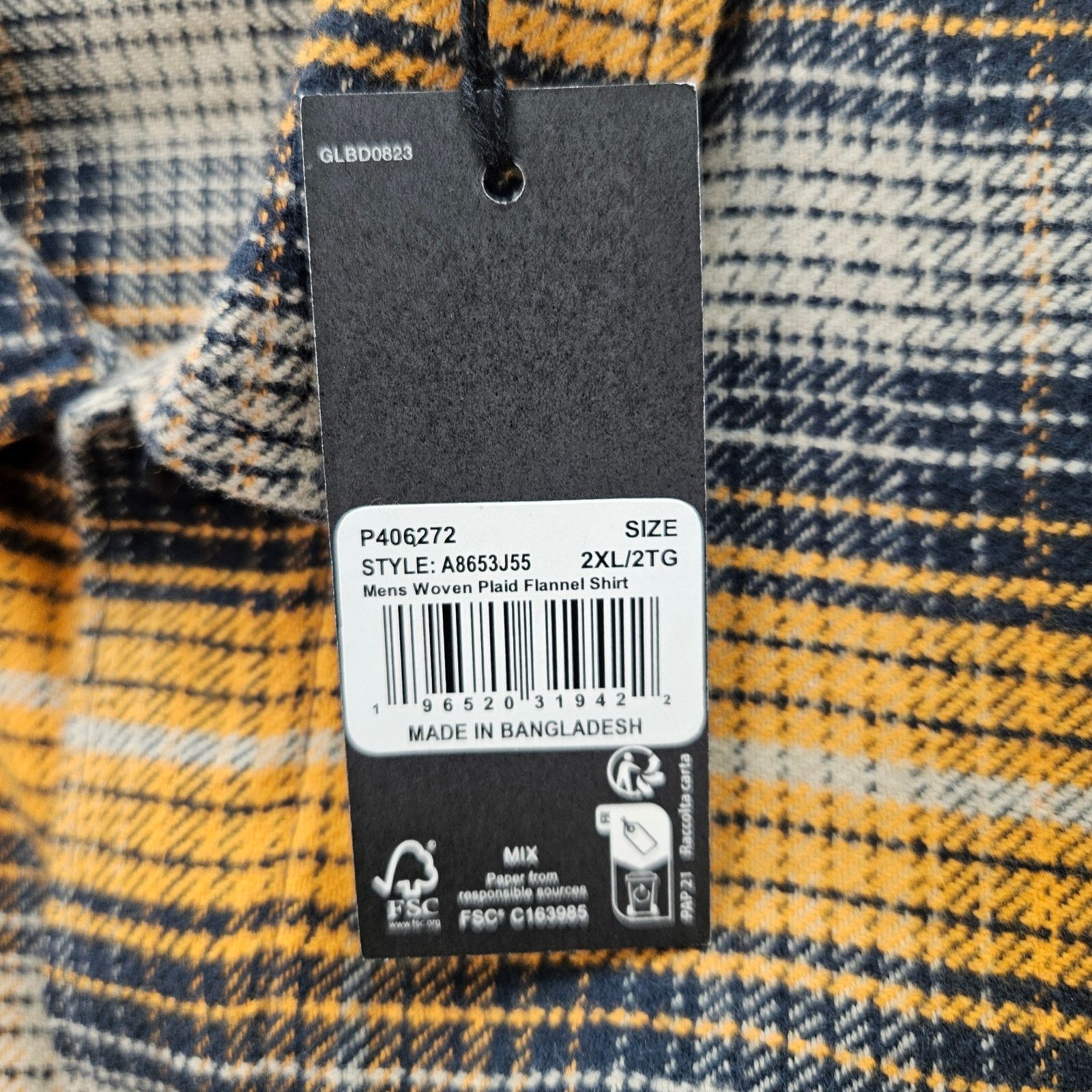 Dickies DICKIES MEN'S XXL WOVEN PLAID FLANNEL SHIRT ORANGE A8653J55 Size US XXL / EU 58 / 5 - 4 Thumbnail