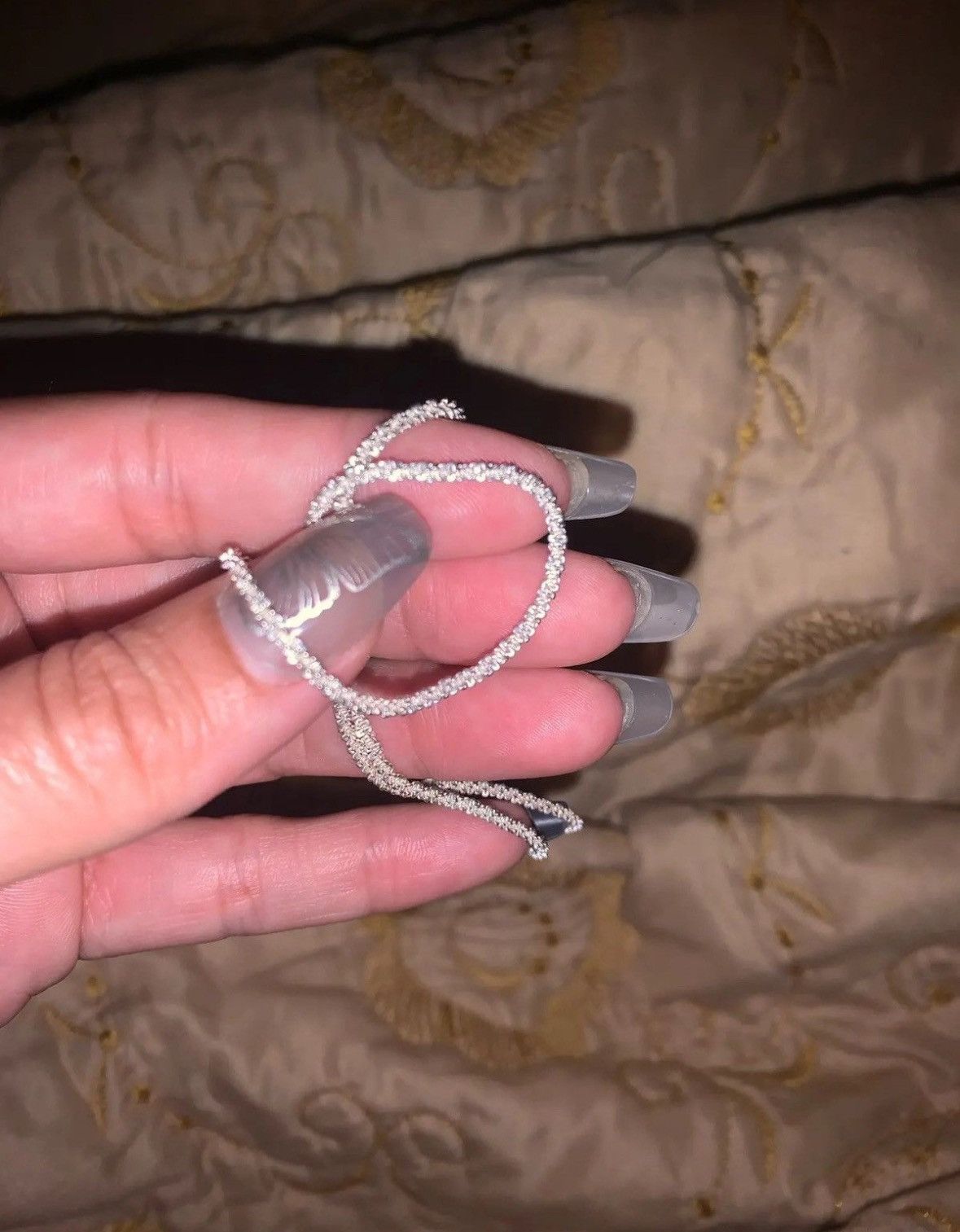 Jewelry Sparkling Silver Color Choker Necklace Size ONE SIZE - 4 Thumbnail