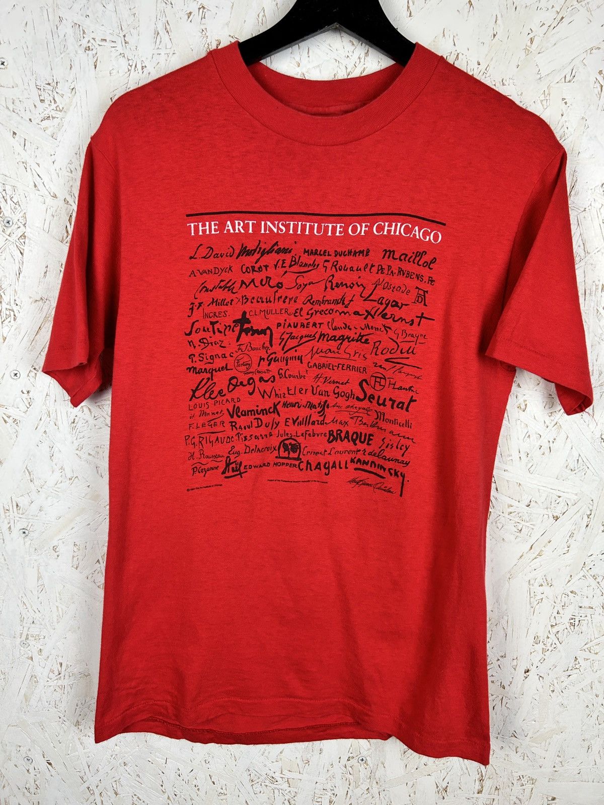 Vintage 80s Vintage The Art Institute Of Chicago 1984 T-Shirt Red M Size US M / EU 48-50 / 2 - 1 Thumbnail