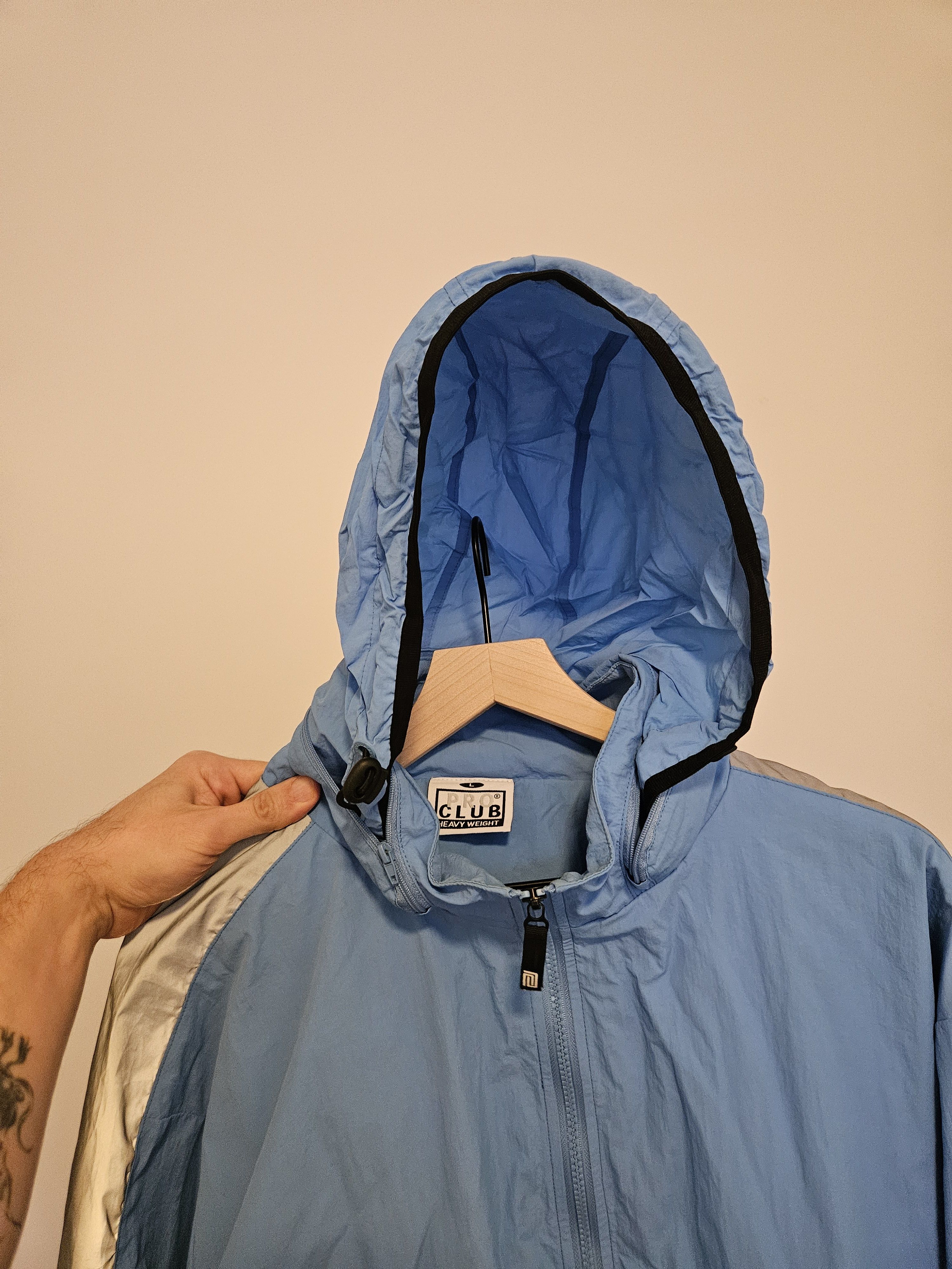 Other Pro Club Heavy Weight Windbreaker Reflective - zipped hood Size US L / EU 52-54 / 3 - 6 Thumbnail