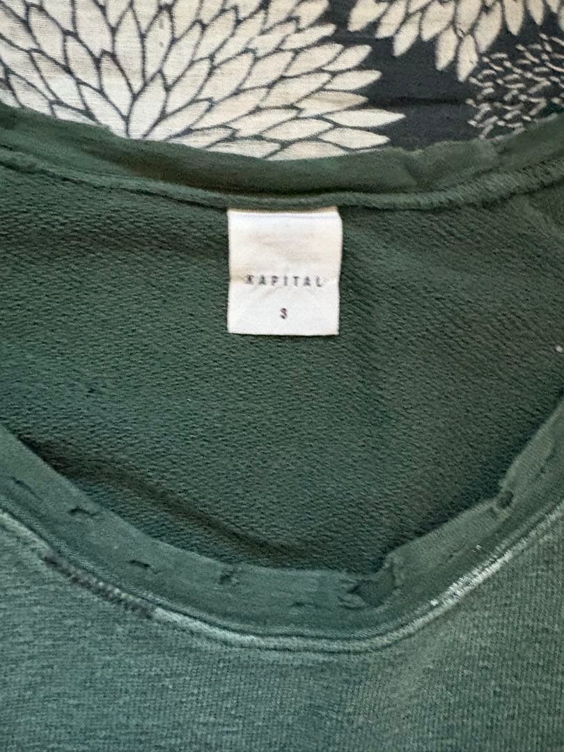 Kapital KAPITAL Dark Green Distressed Sweatshirt 3 Size US L / EU 52-54 / 3 - 3 Thumbnail
