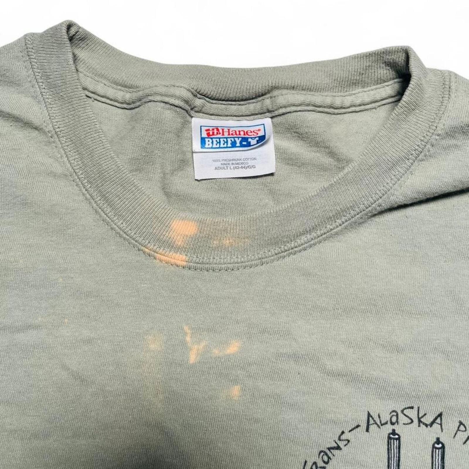Hanes Vintage Trans-Alaska Pipeline Pig In A Pipe Shirt Olive L Size US L / EU 52-54 / 3 - 5 Thumbnail