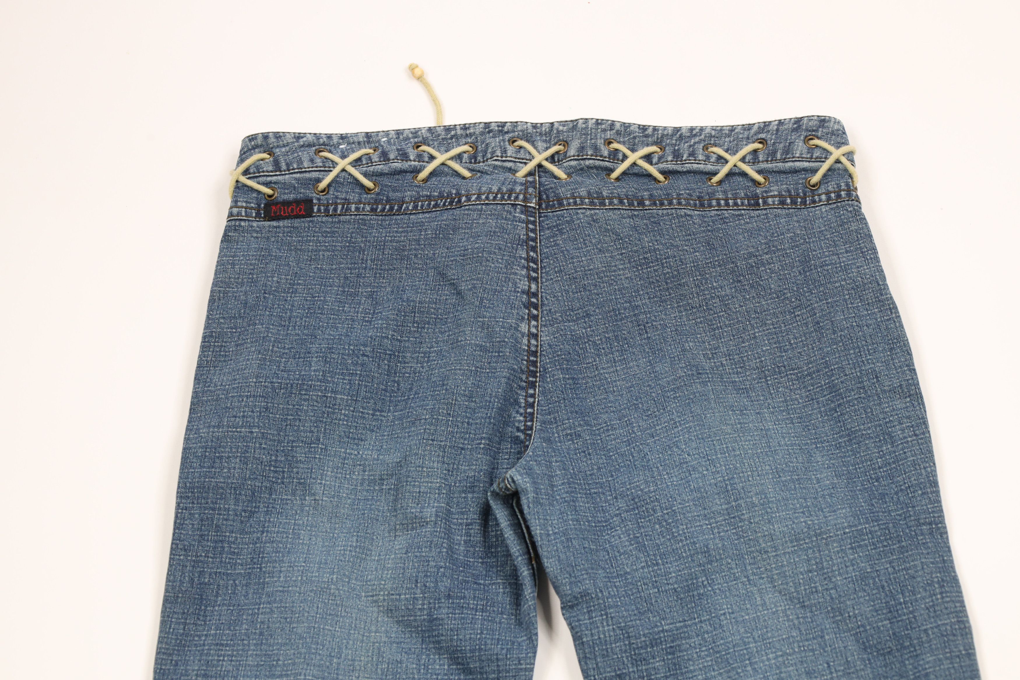 Vintage Vintage 90s Y2K Streetwear Tie Waist Flared Wide Leg Jeans Size 30" / US 8 / IT 44 - 10 Thumbnail