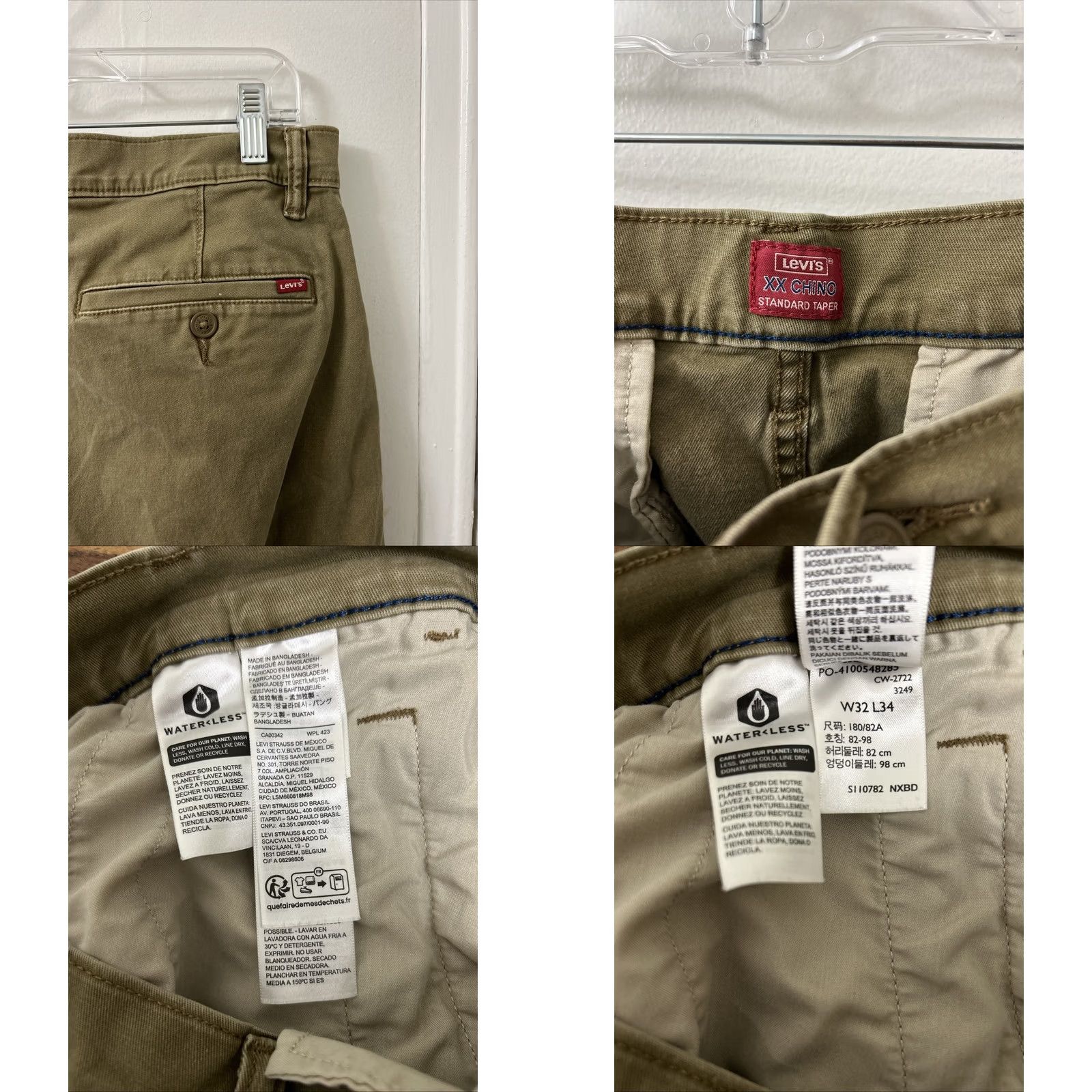 Vintage VINTAGE Levis XX Chino Standard Taper Pants Mens 32x34 Brown Tan Pockets Khaki Size US 32 / EU 48 - 8 Thumbnail