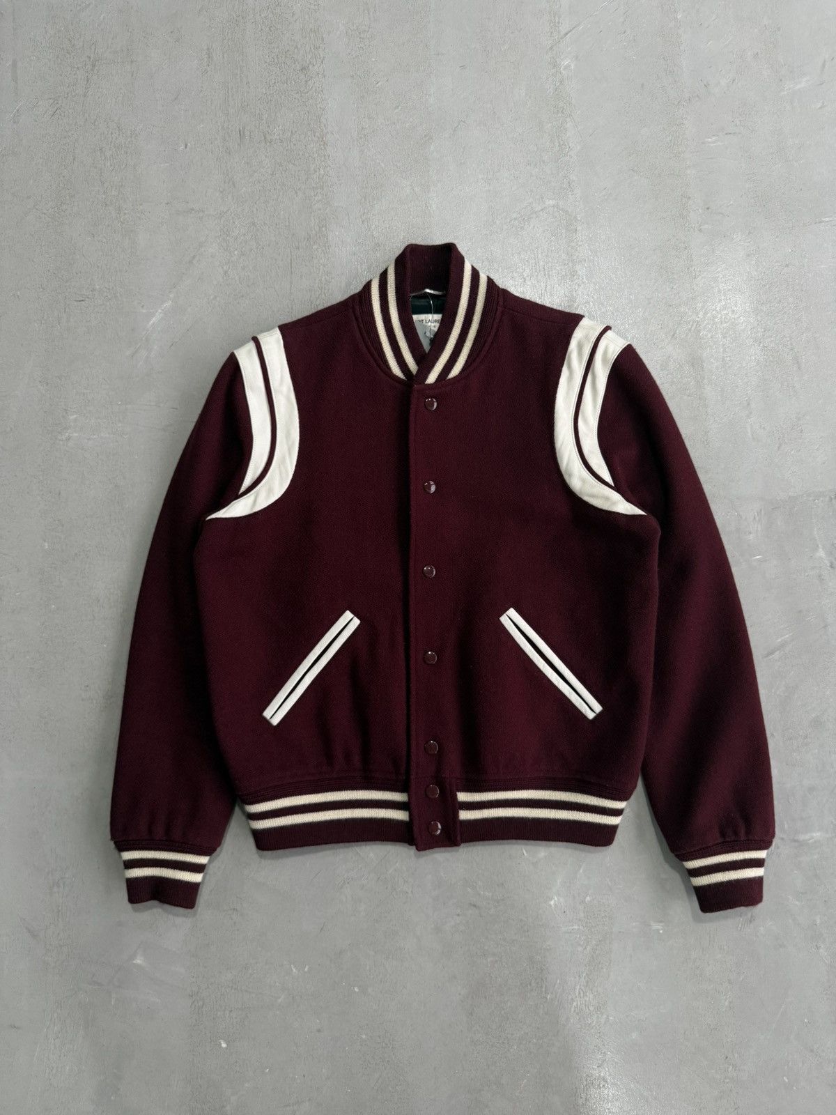 Saint Laurent Paris Saint Laurent Paris - Maroon Teddy Bomber Jacket Size US S / EU 44-46 / 1 - 1 Thumbnail