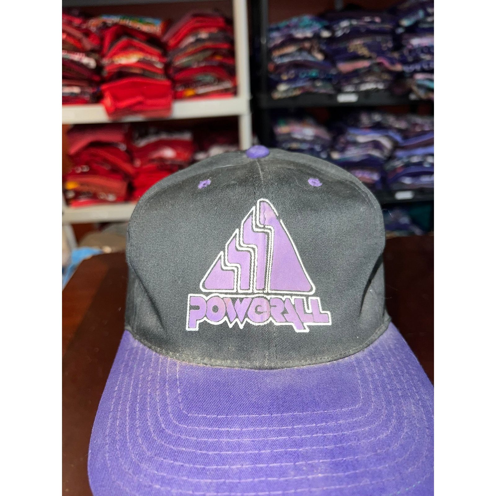 Vintage Vintage Powerall Hat Purple Black Snapback Cap 90s 1990s OS Size ONE SIZE - 2 Thumbnail