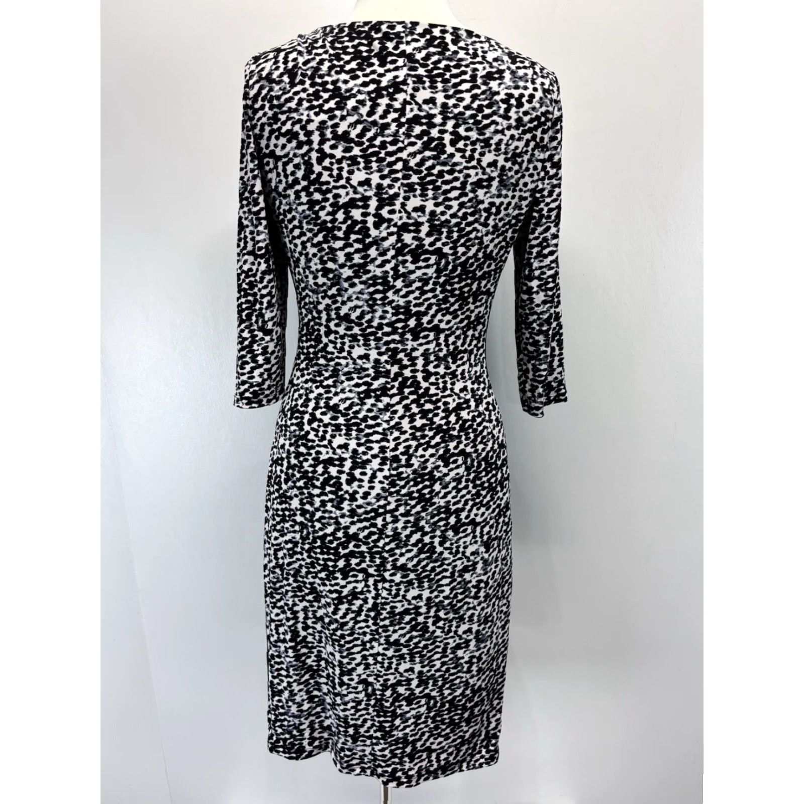Ralph Lauren Lauren Ralph Lauren Dress Women’s Sz 8 Black White Animal Print Slinky Stretch Size M / US 6-8 / IT 42-44 - 3 Thumbnail