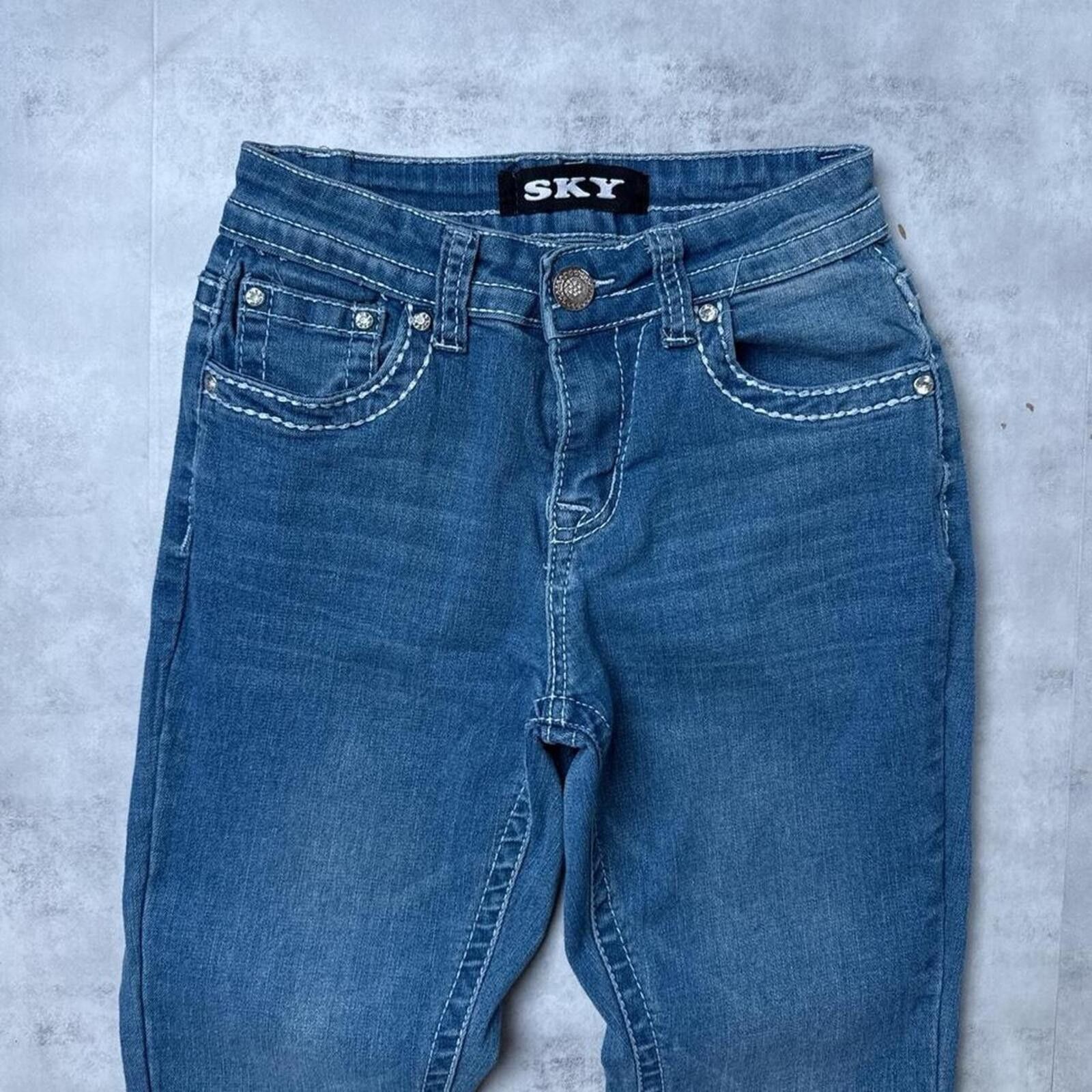 Other Y2K Sky Flared Denim 00s Baggy Jeans Size 26" / US 2 / IT 38 - 3 Thumbnail