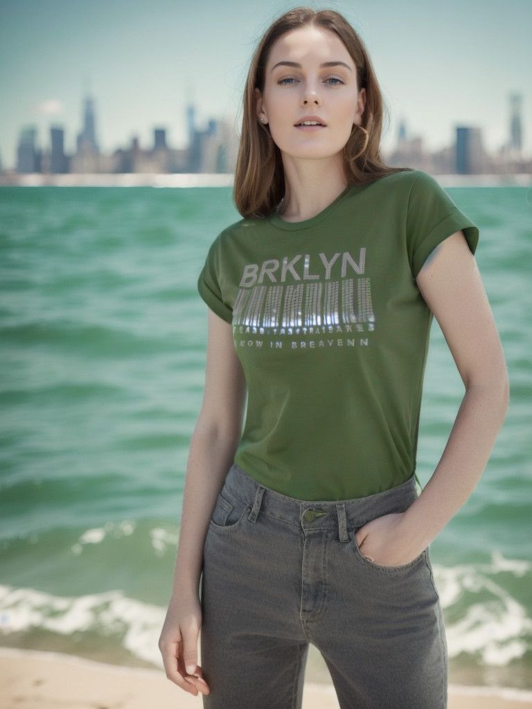 Vintage Women's T-Shirt Primark. Khaki. XS. Size XS / US 0-2 / IT 36-38 - 1 Thumbnail