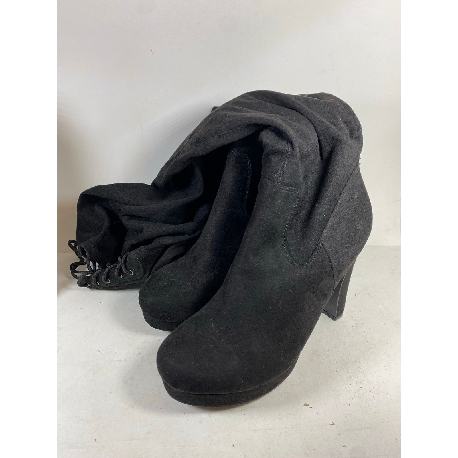 Other Black Stretch Platform Knee Boots NEW Women's 9.5W Size US 9.5 / IT 39.5 - 1 Thumbnail