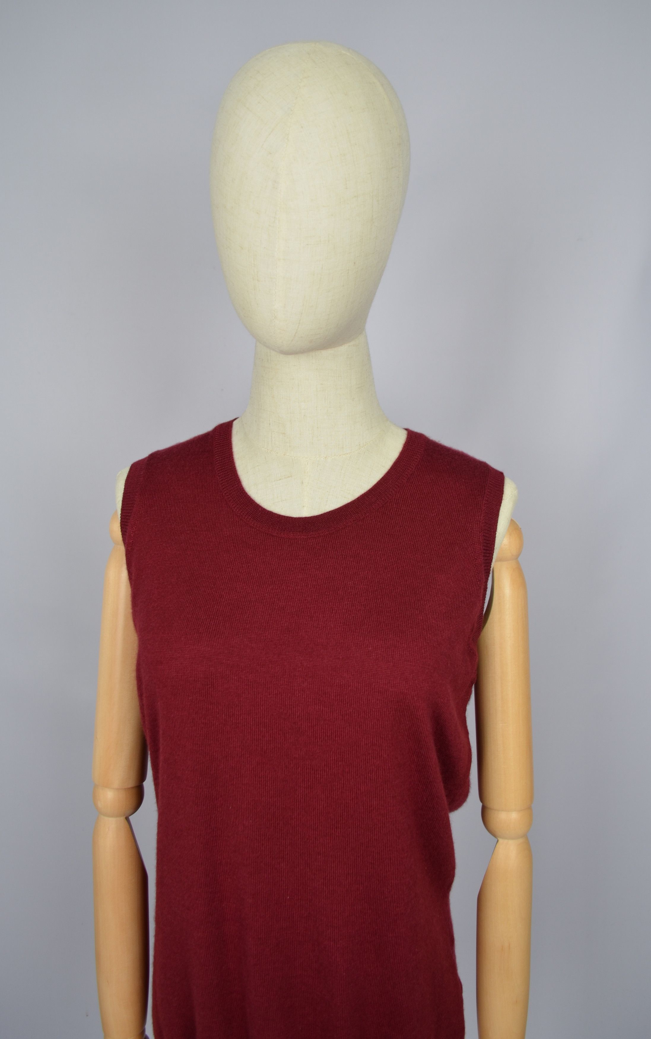 Barbour Barbour Wharfedale Wool Silk Cashmere Tank Merlot Sleeveless Size M / US 6-8 / IT 42-44 - 3 Thumbnail