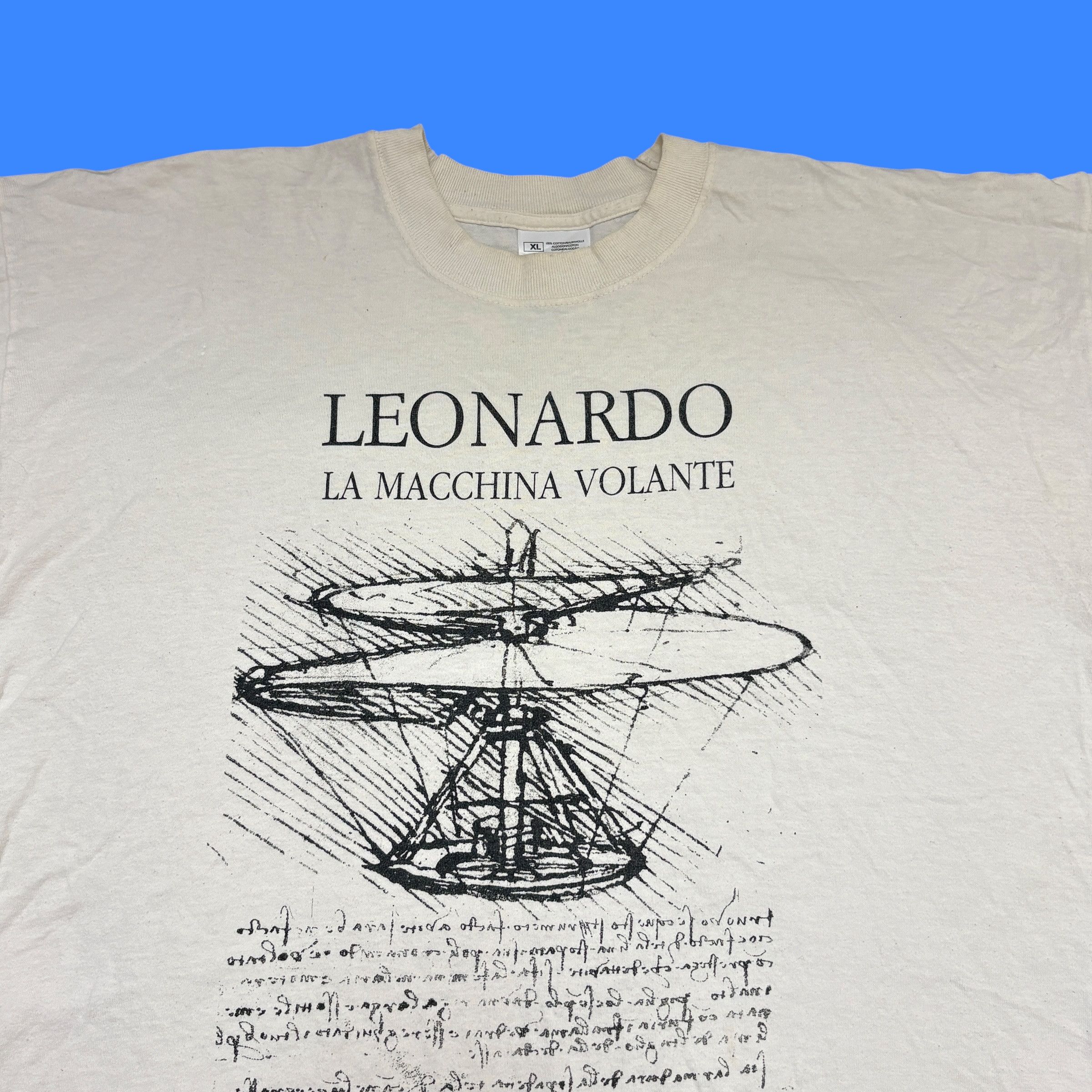 Vintage Vintage Leonardo Da Vinci T Shirt 90s Screen Stars Art Tee Size US XL / EU 56 / 4 - 3 Thumbnail
