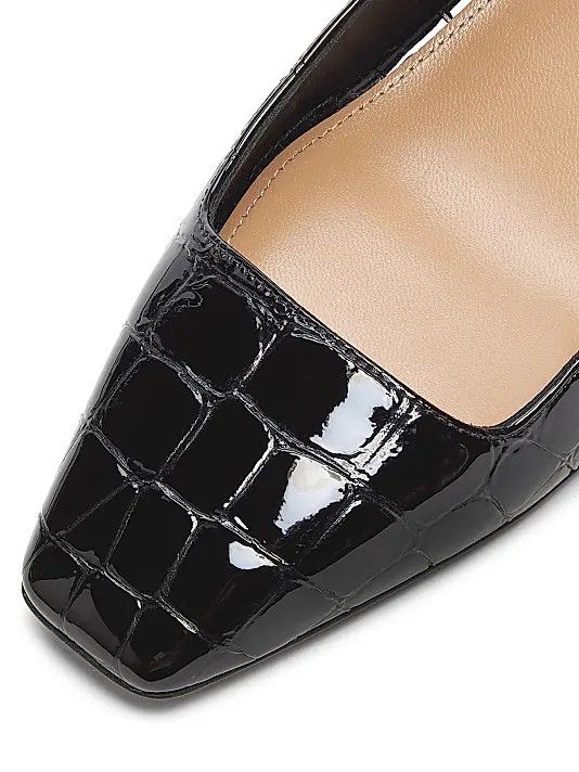 Aquazzura os11x1225 Ginza 35MM Crocodile-Embossed Slingback Pumps Size US 8 / IT 38 - 7 Thumbnail
