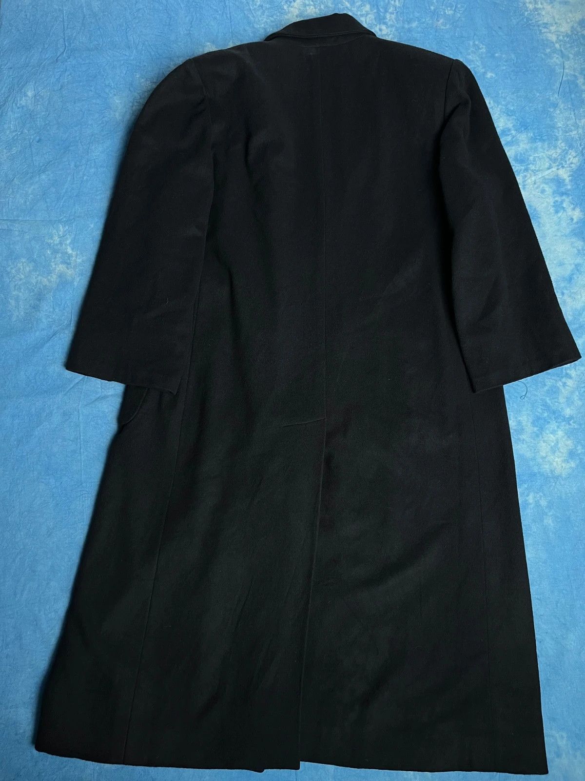 Vintage Vintage Avant Garde Dark Navy Wool Long Coat Old Money Size US L / EU 52-54 / 3 - 3 Thumbnail