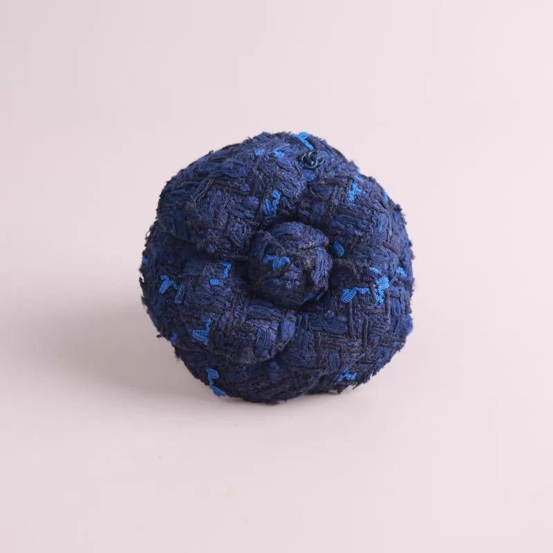 Chanel Chanel Tweed Blue Camellia Brooch Size ONE SIZE - 1 Thumbnail