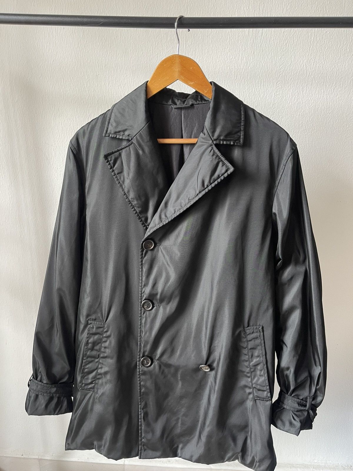 Prada Vintage Prada Nylon Long Coat 96 Size US L / EU 52-54 / 3 - 3 Thumbnail