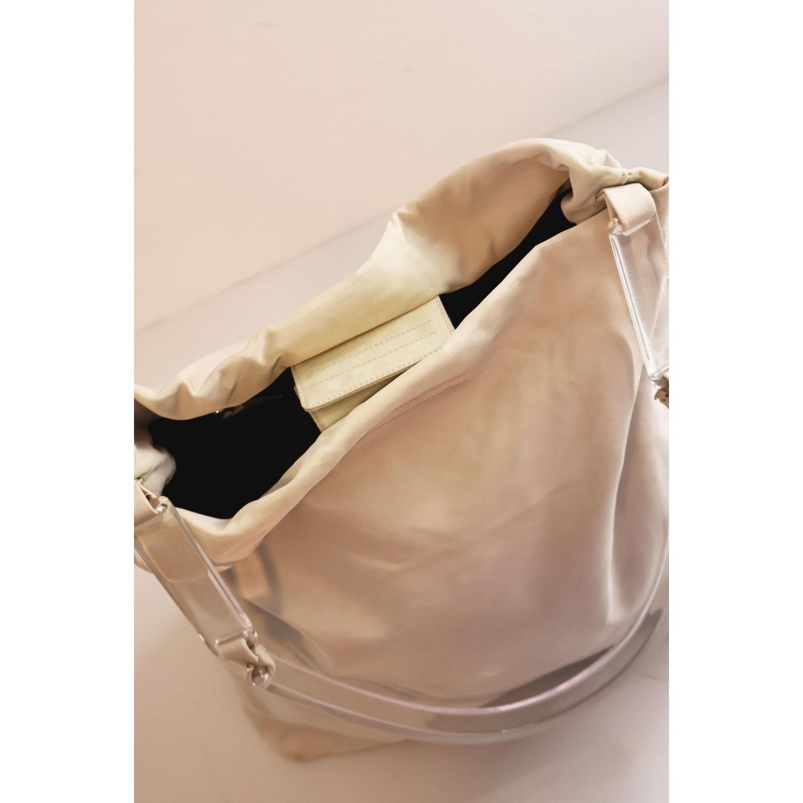 Prada Vintage PRADA White Nylon + Lucite Handle Hobo Bag Size ONE SIZE - 8 Thumbnail
