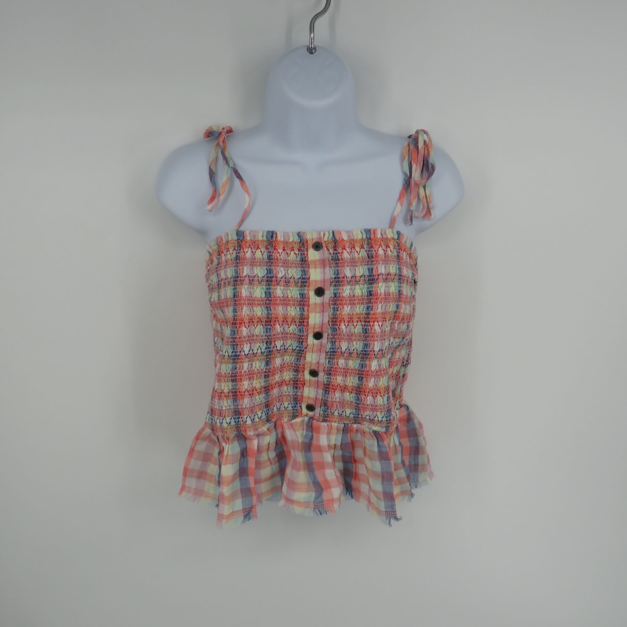 Other True Craft Women's Smocked Peplum Tank Top Plaid Ruffle Hem Size XL / US 12-14 / IT 48-50 - 1 Thumbnail
