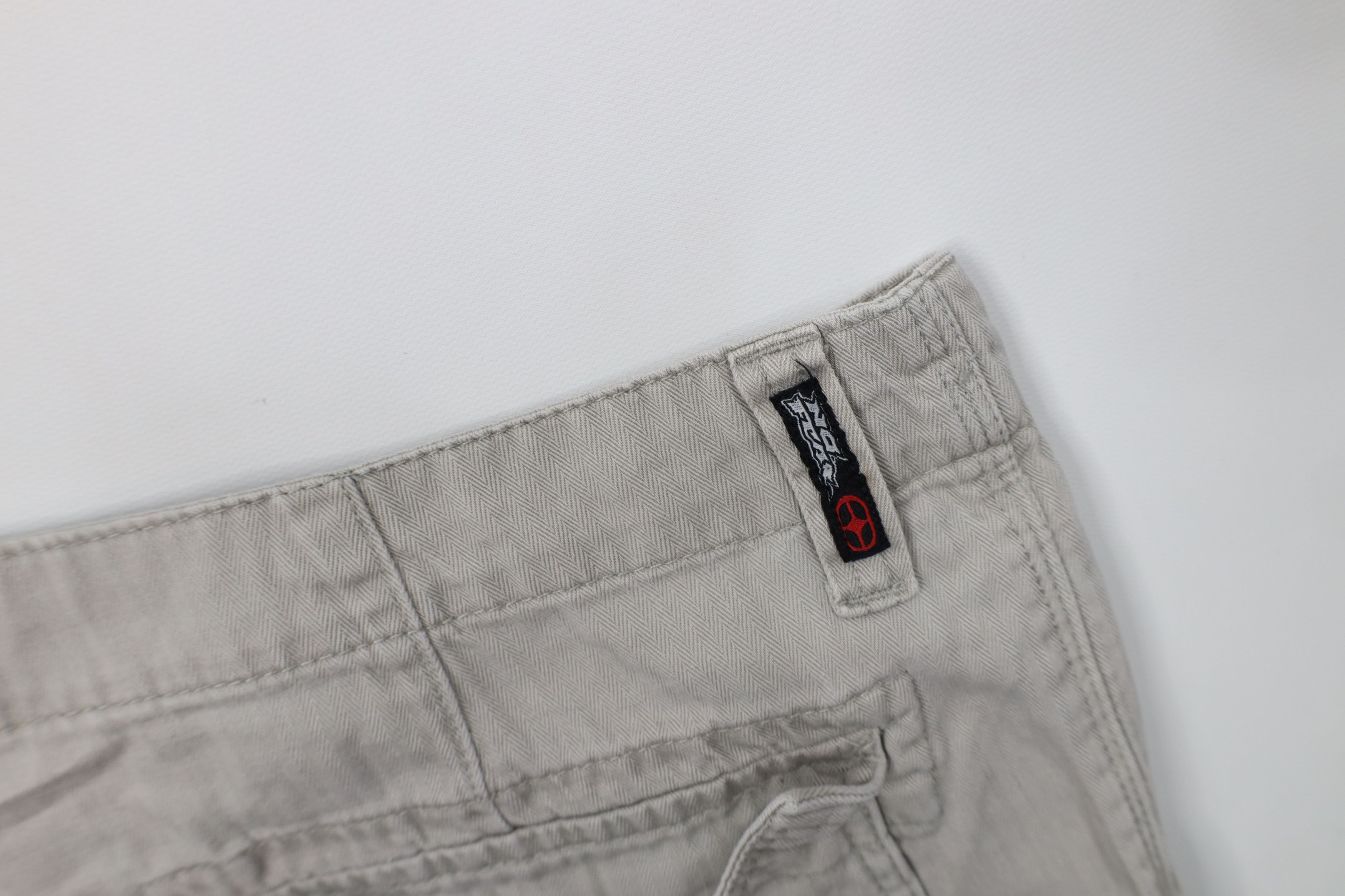 No Fear Vintage 90s Y2K No Fear Herringbone Baggy Cargo Shorts Gray Size US 38 / EU 54 - 15 Thumbnail