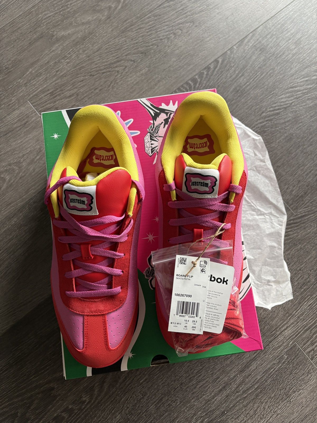 Icecream × Reebok REEBOK X BBC BOARD FLIP SKATE SHOES Size US 11.5 / EU 44-45 - 2 Thumbnail
