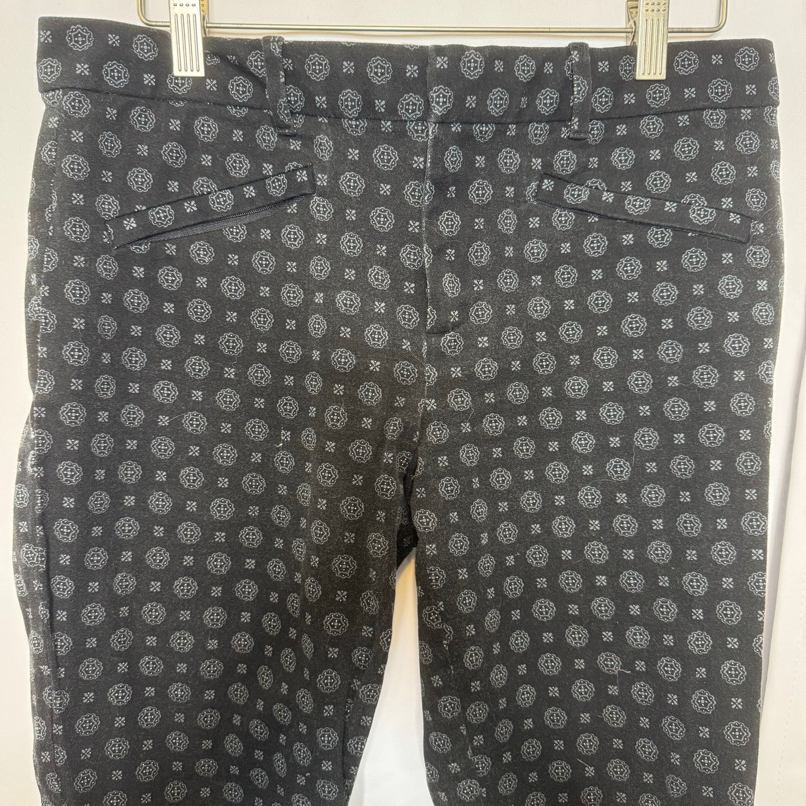 Gap GAP Skinny Ankle Pants Womens 10R Geo Print Stretch Trousers Size 32" / US 10 / IT 46 - 4 Thumbnail