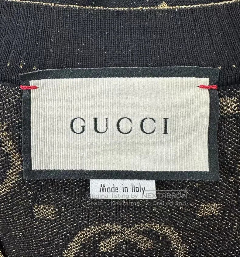 Gucci Gucci Black gold silk double G full logo knitted cardigan Size XS / US 0-2 / IT 36-38 - 3 Thumbnail