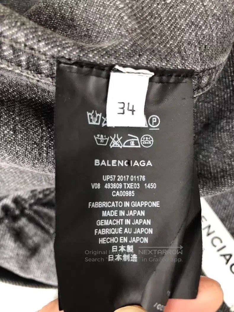 Balenciaga Balenciaga Distressed Logo Denim Jacket Size XXS / US 00 / IT 34 - 6 Thumbnail