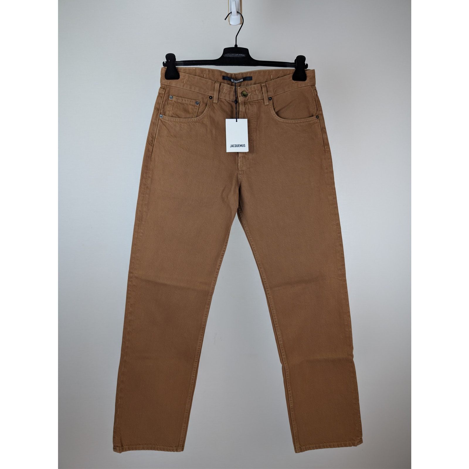 Jacquemus o1rshd1 Le de Nîmes Straight-Leg Denim Jeans Camel / Beige Size US 32 / EU 48 - 2 Thumbnail