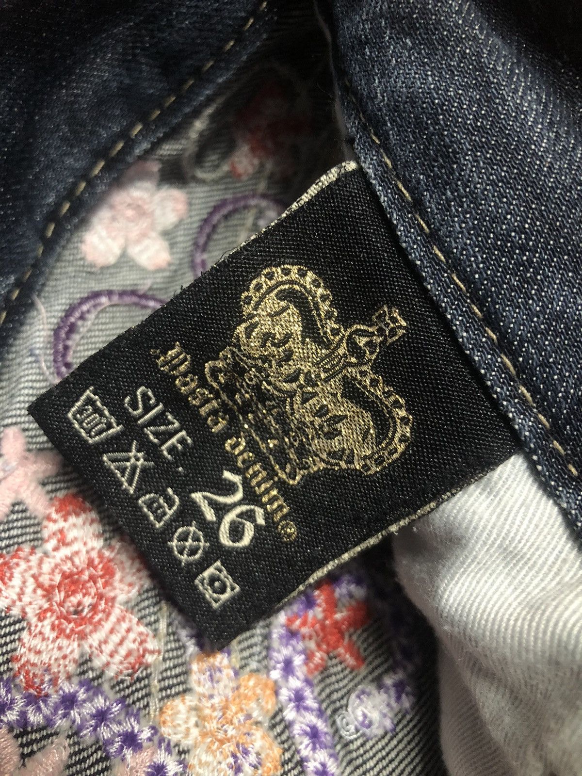 Japanese Brand Pasta Denim Jeans Flower Patch Size 29" - 21 Thumbnail