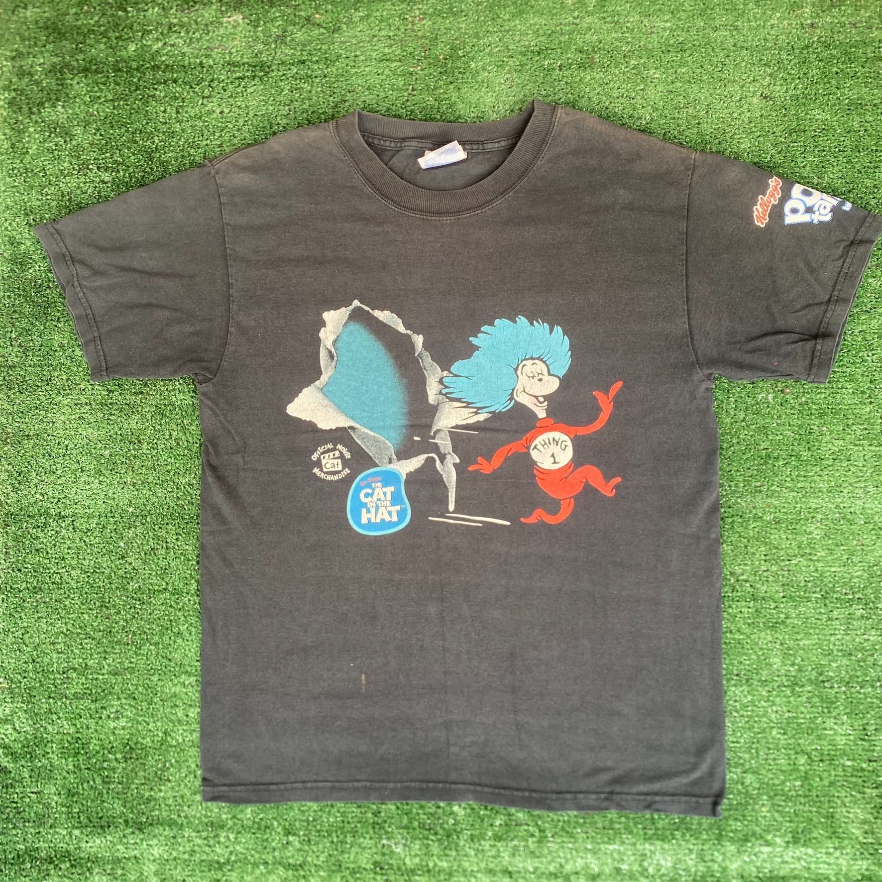 Hanes Vintage Y2K Dr. Seuss Shirt Cat in the Hat Thing 1 2 Tee Size US S / EU 44-46 / 1 - 1 Thumbnail