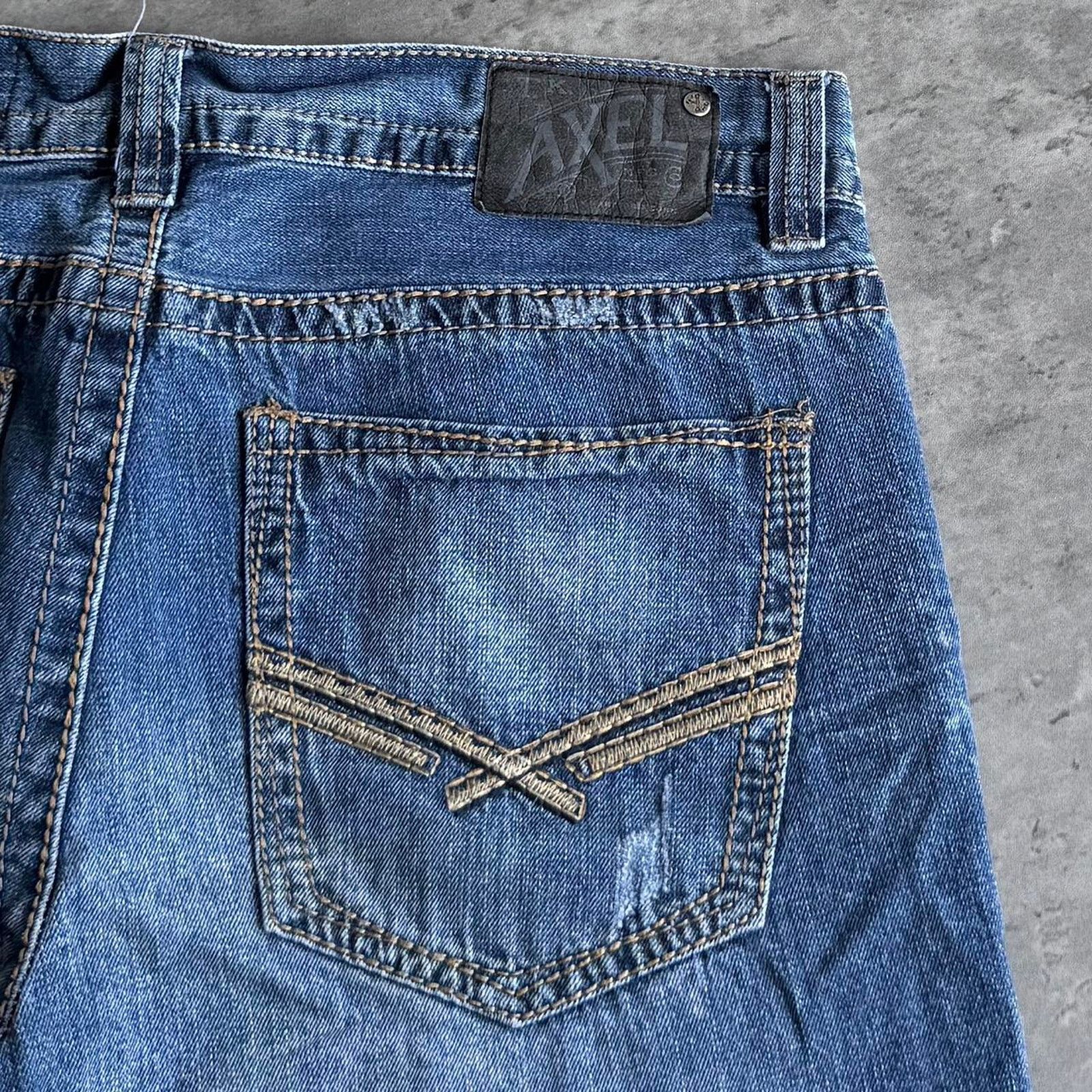 Japanese Brand × Vintage Vintage Y2K AXEL Denim Embroidered Graphic Denim Jeans Size US 34 / EU 50 - 3 Thumbnail