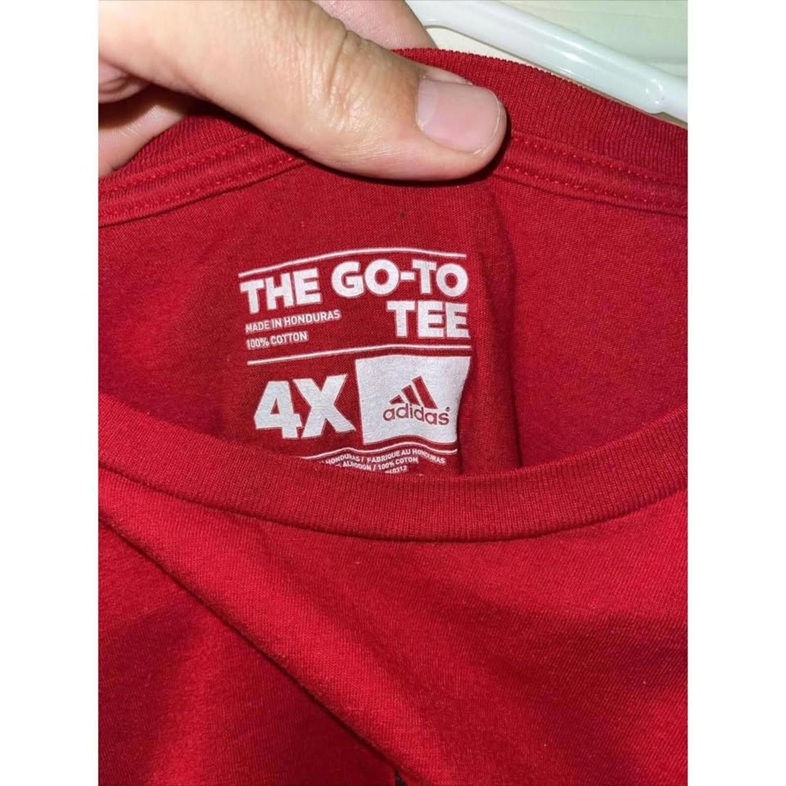 Adidas Adidas Red Cotton Tee - Size 4X Size US XXL / EU 58 / 5 - 3 Thumbnail