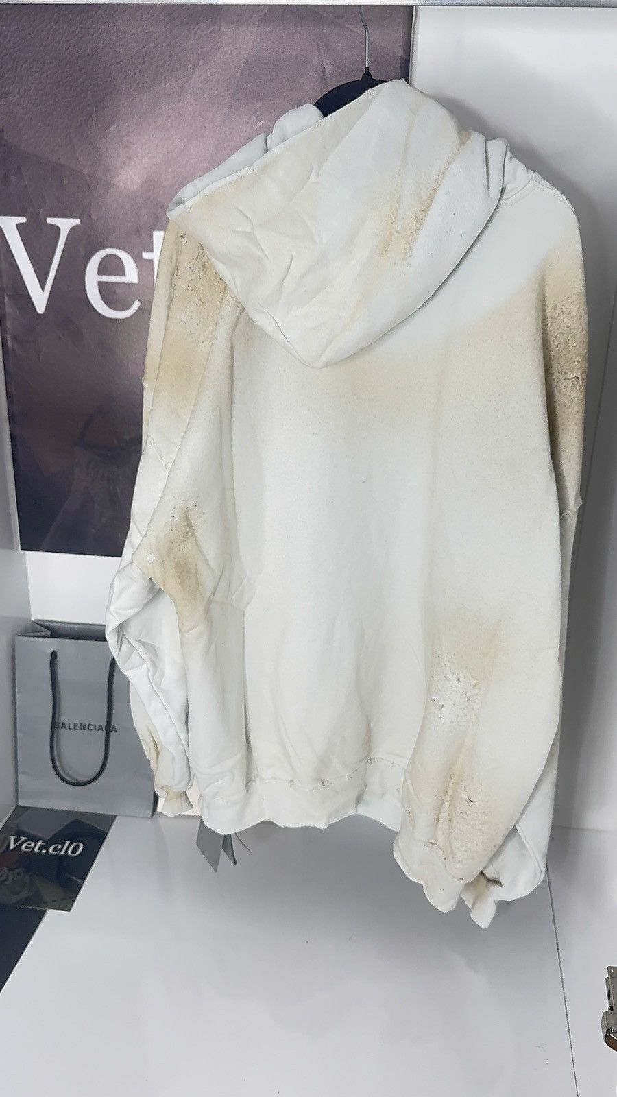 Balenciaga ✅ Balenciaga White Distressed Skater Hoodie 1 Size US XS / EU 42 / 0 - 7 Thumbnail