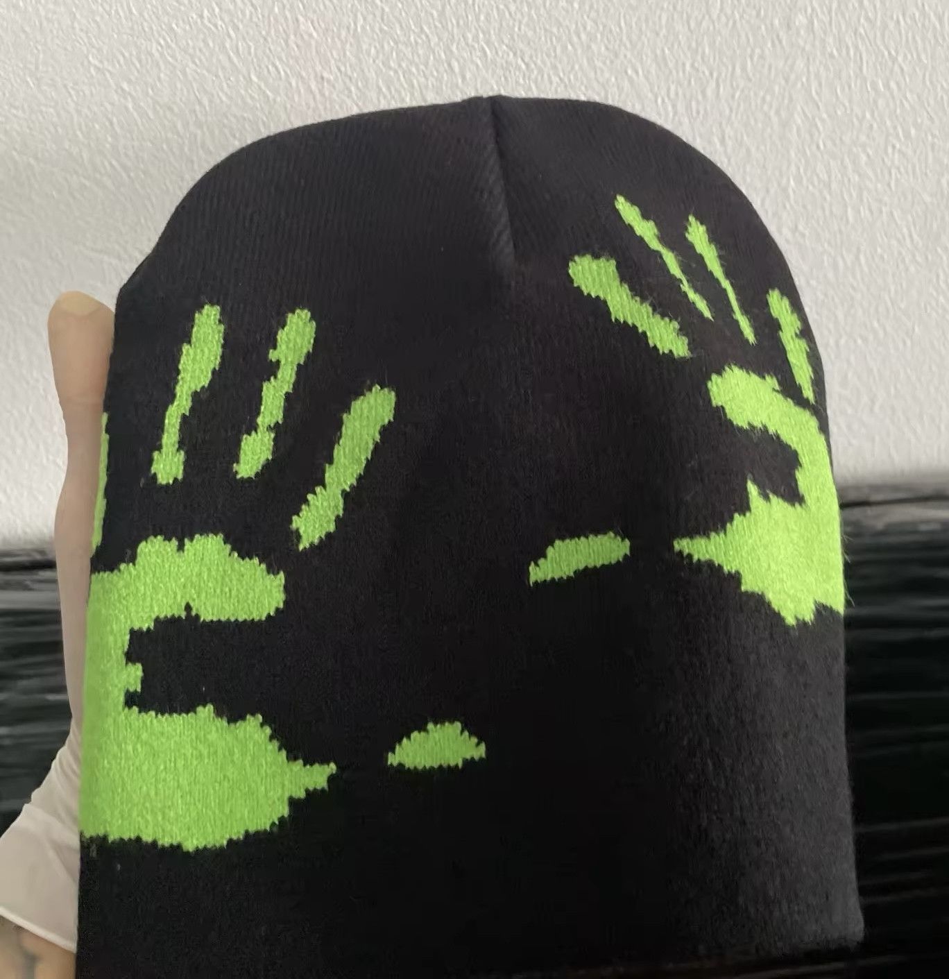 Japanese Brand × Vintage Knitting Graphic Black Unisex Beanie Hat Size ONE SIZE - 6 Thumbnail
