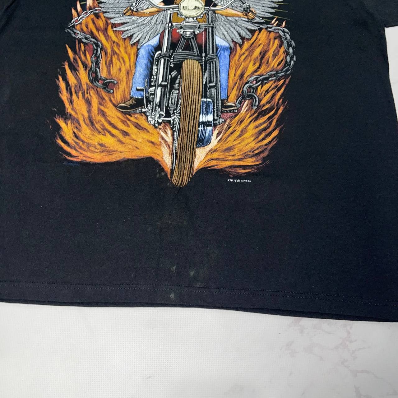 Vintage Vintage Zip It London Born to be Free Biker Tee Black Size L Size US L / EU 52-54 / 3 - 9 Thumbnail