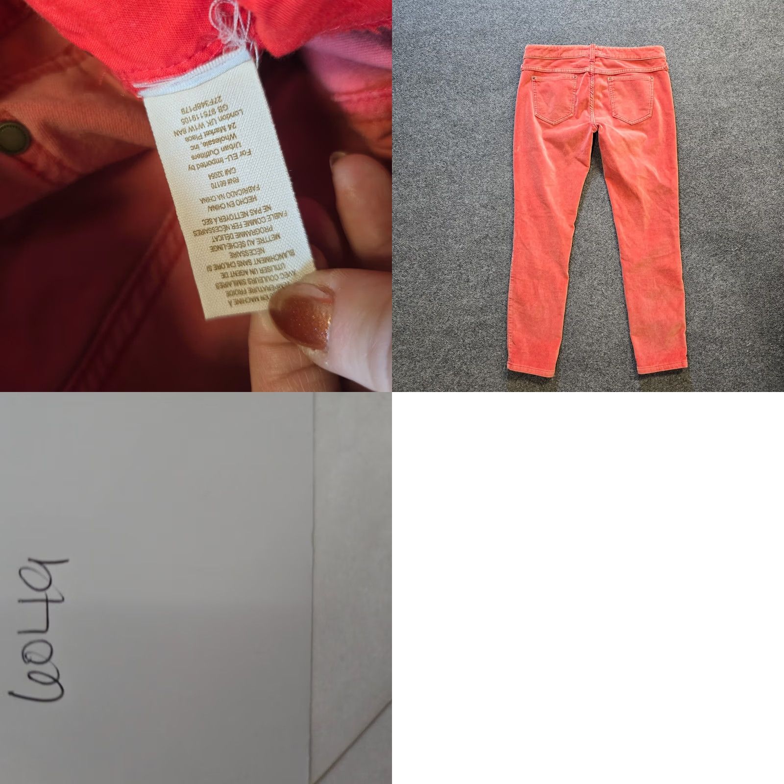 Free People Free People Pants Womens 28 Orange Velour Skinny Mid Rise Stretch Casual Ankle Womens Size 28" / US 6 / IT 42 - 8 Thumbnail
